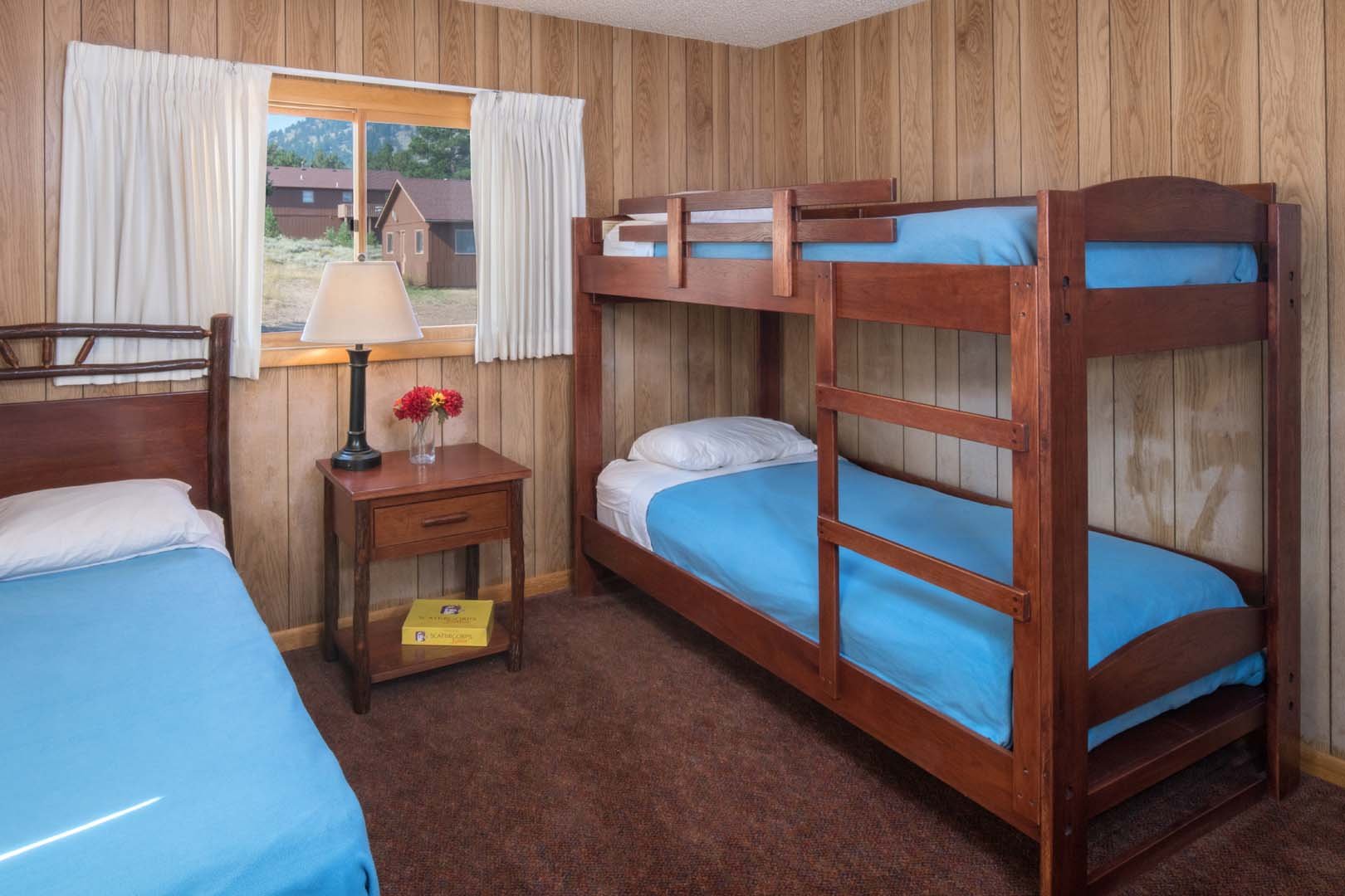 Bunk beds and single bed in Cabin