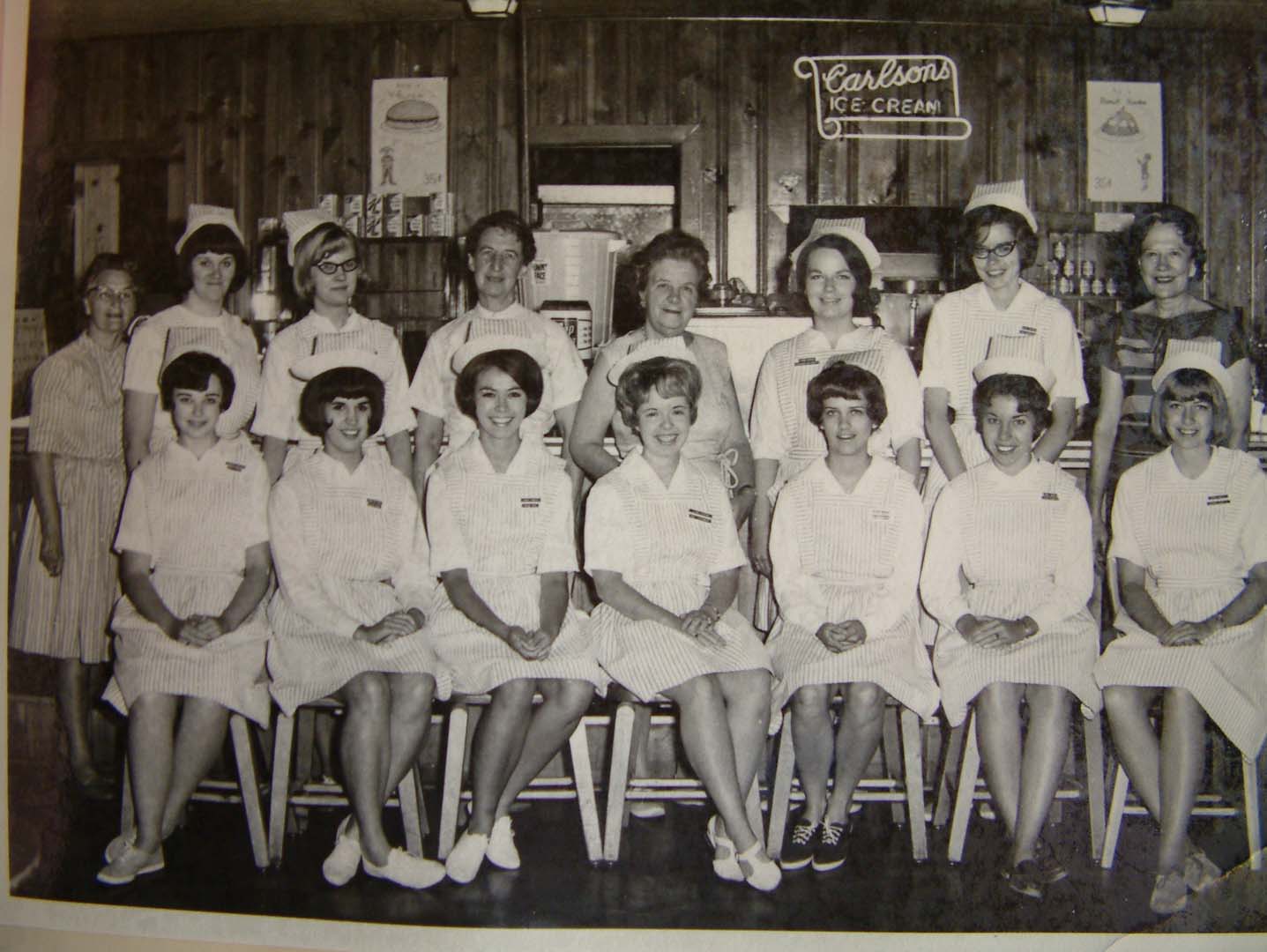 vintage photo of women that worked at a diner