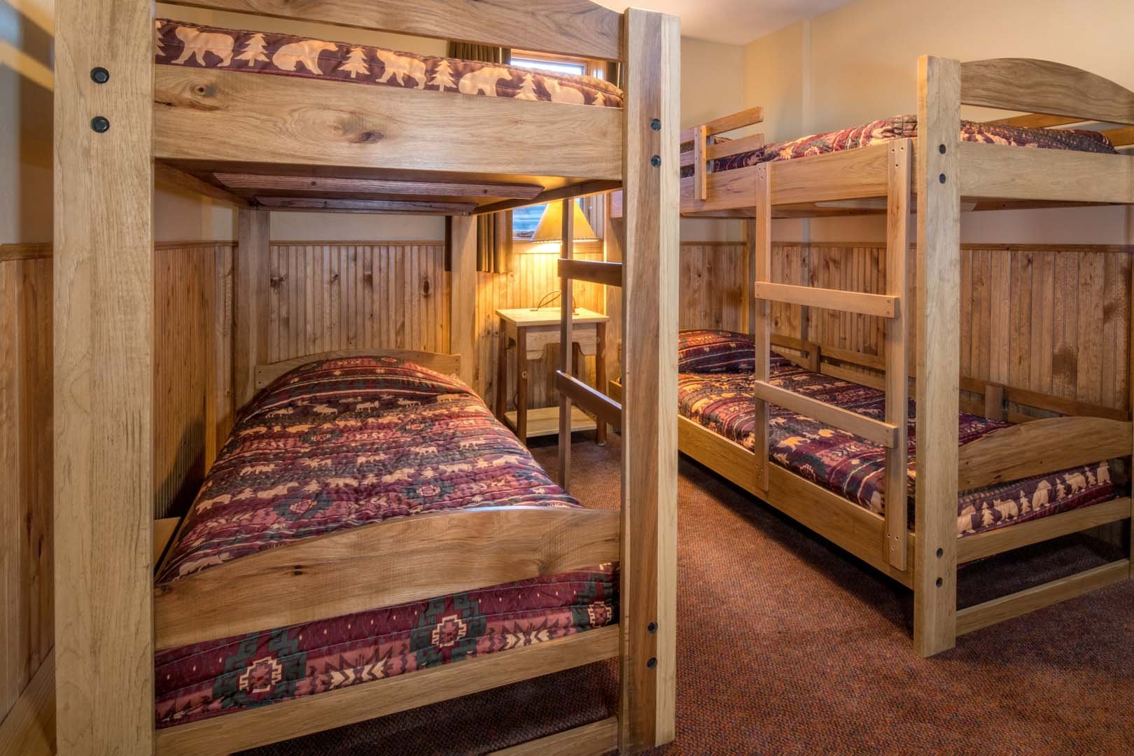 2 sets of bunk beds in cabin