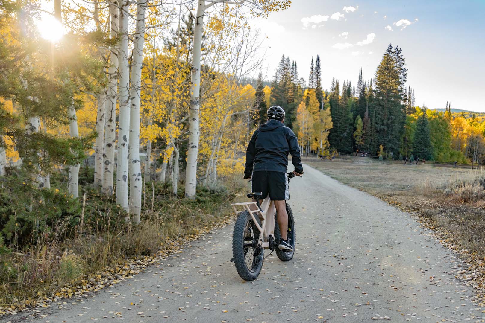 man biking