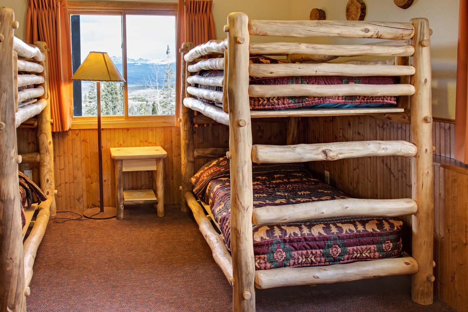 2 sets of bunk beds in cabin