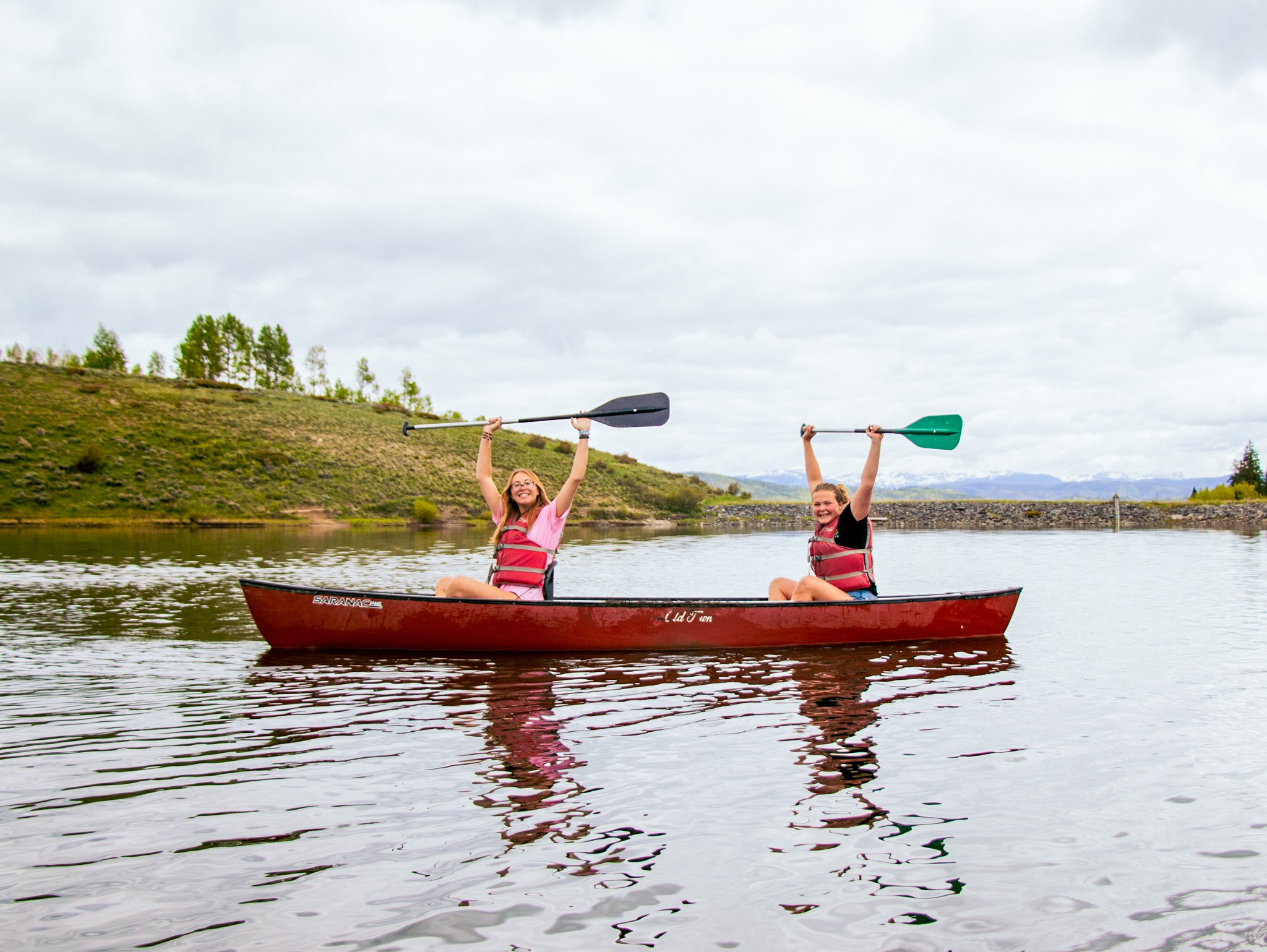 girls canoeing