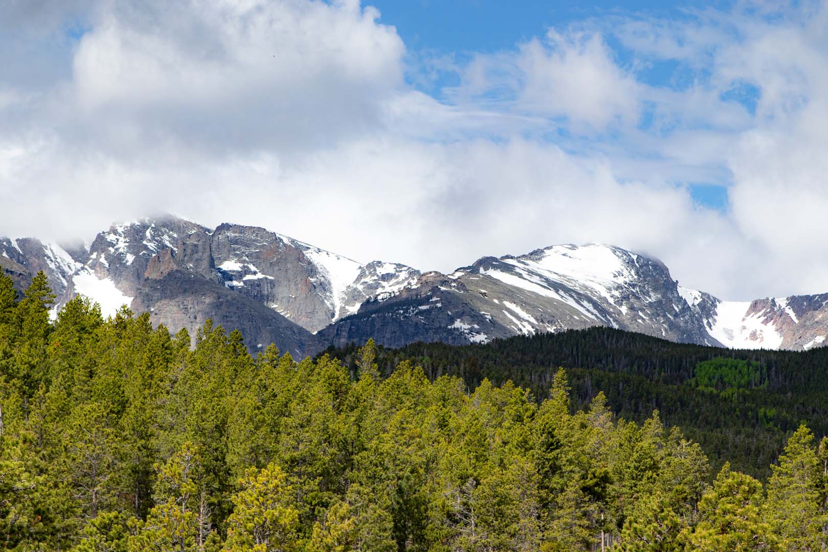 view of mountains and trees