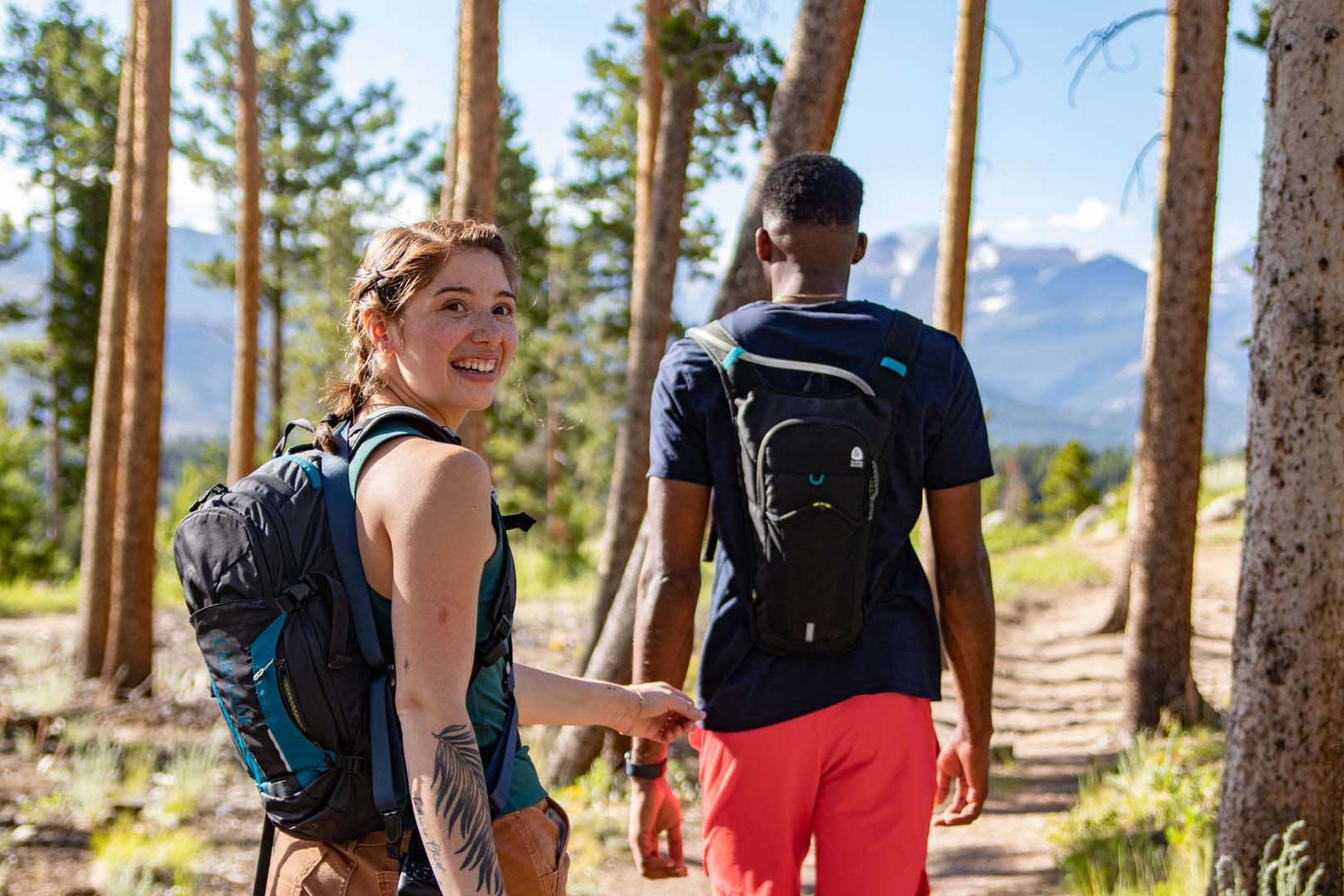 2 people hiking