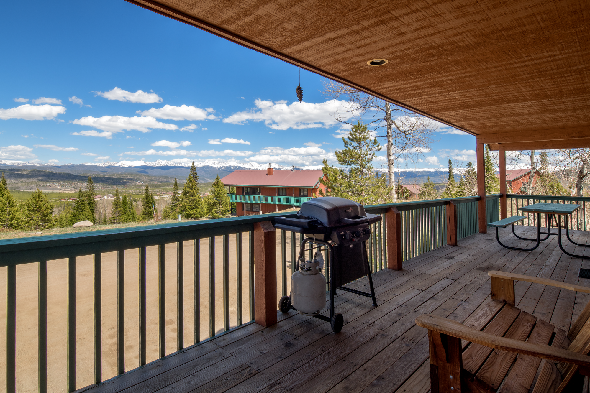 deck of cabin with deck chair