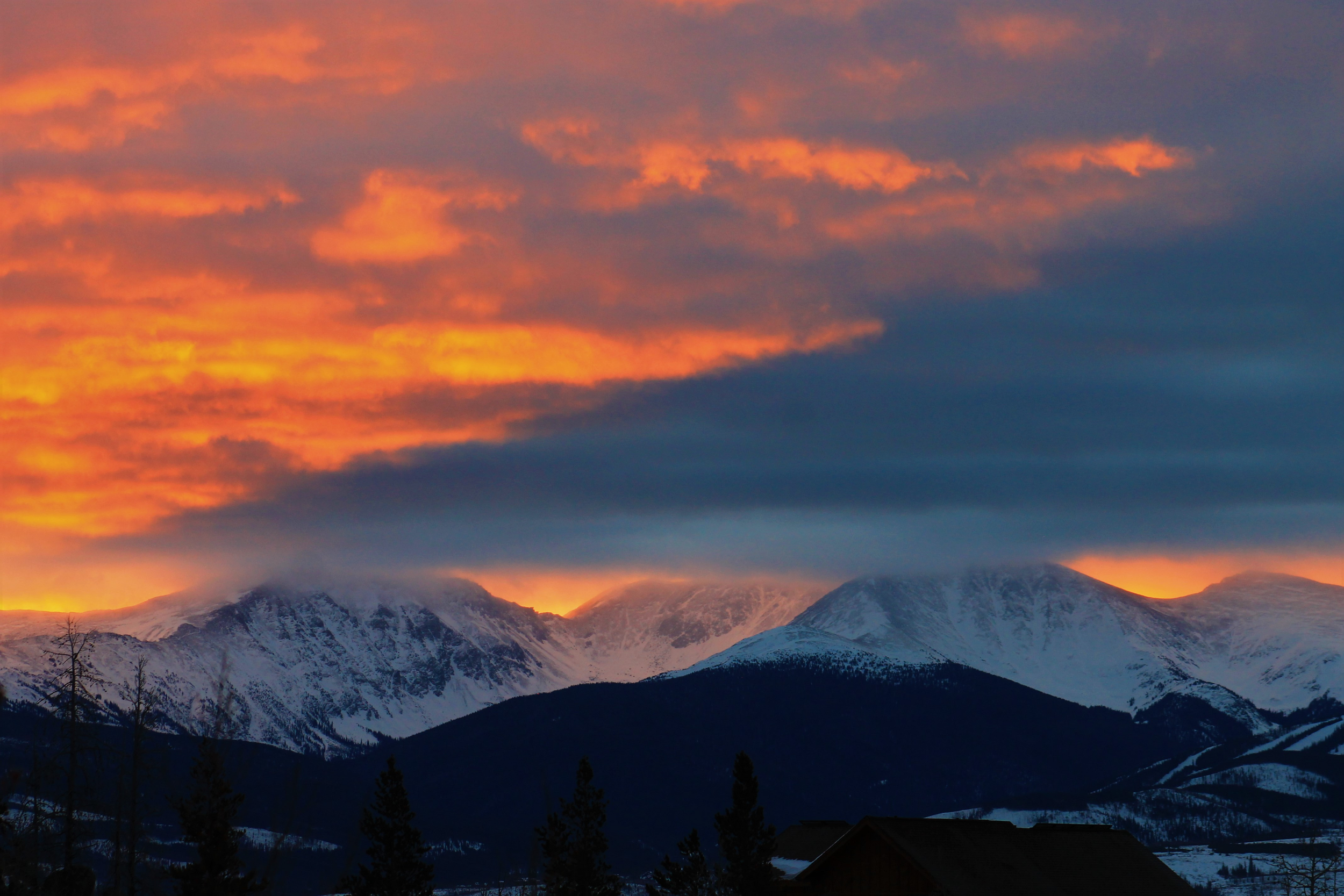 sunset over the mountains