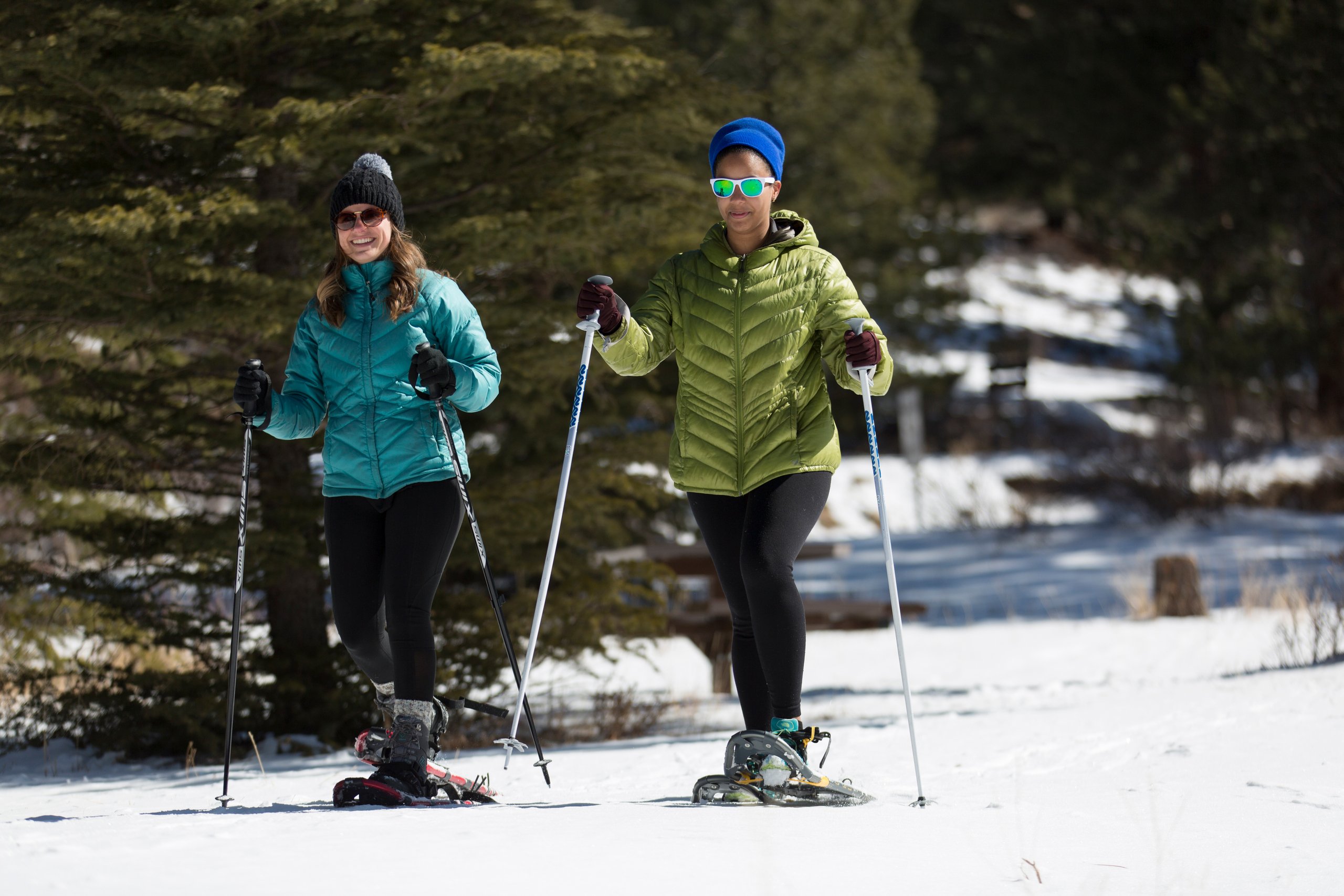 Two Women Skiing