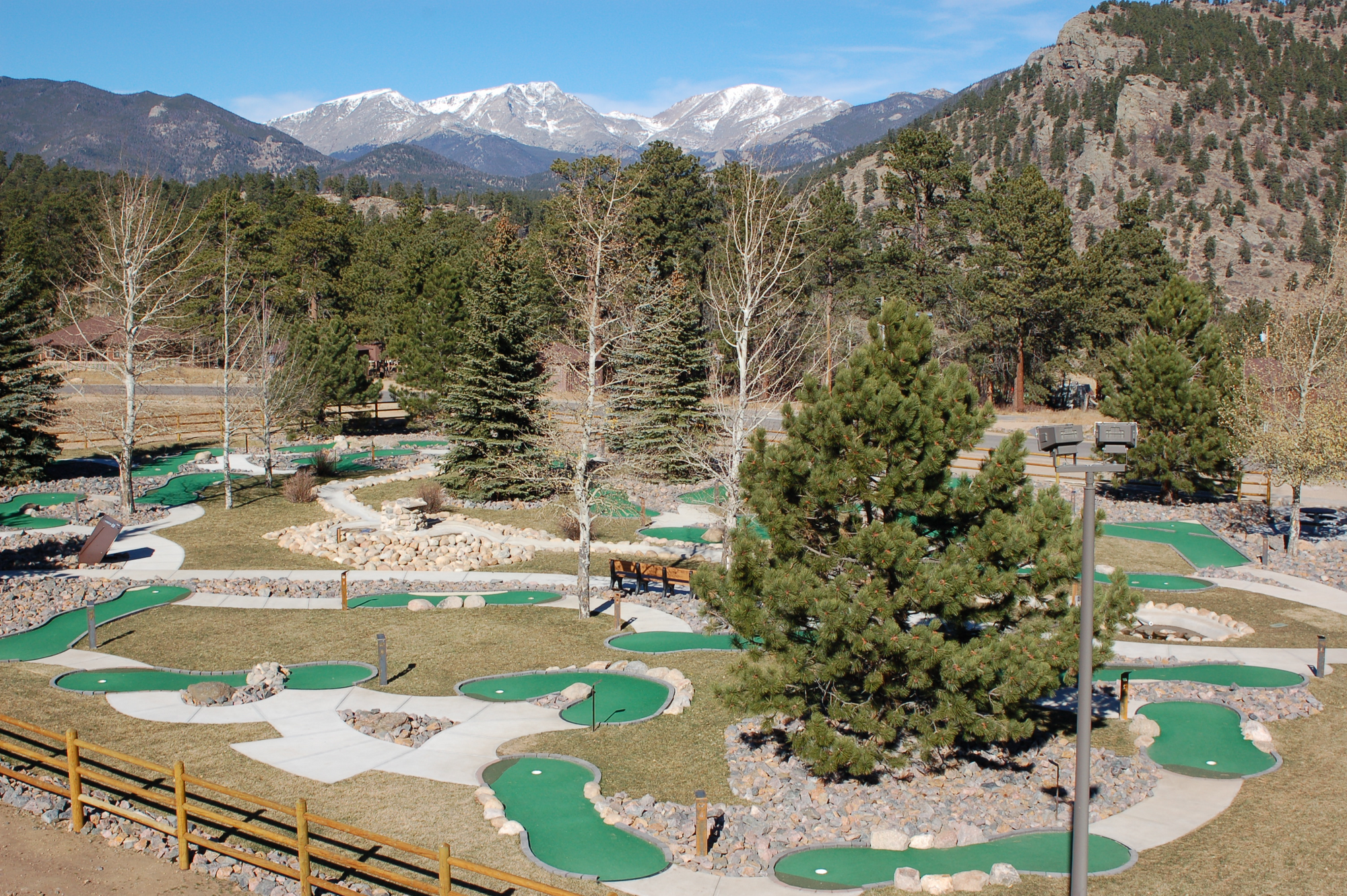 overhead view of mini golf course